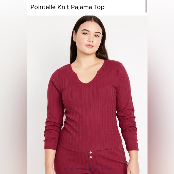 Old Navy Black Pointelle Knit Pajama Top for Women - Picture 7 of 8